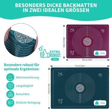 Силиконовые коврики для выпечки 2 предмета Belmalia