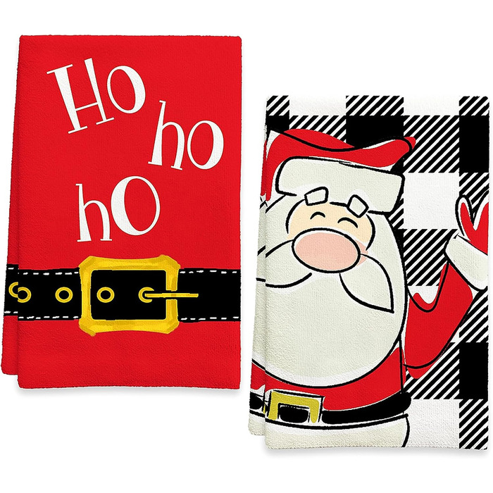 Набір з 2 різдвяних кухонних рушників 45 x 65 см, набір V Санта Клаус Ohok