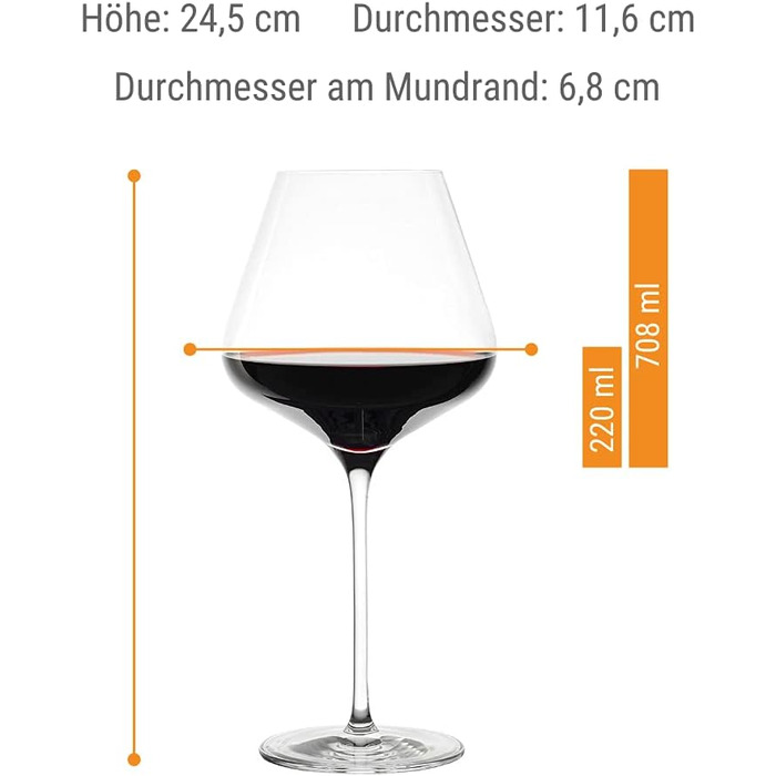 Набір келихів для червоного вина 708 мл, 6 предметів, Quatrophil Stölzle Lausitz