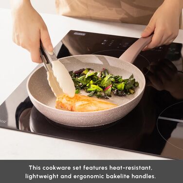 Набір посуду преміум-класу для індукційного приготування Karaca Emirgan з 8 предметів, сріблясто-червоний, міцний набір індукційного посуду, підходить для всіх типів плит, скляна кришка, каструлі та сковорідки, придатні для миття в посудомийній машині (на