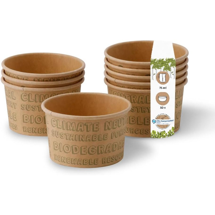 Набір паперові стаканчики для морозива 50 шт. 75 мл BIOZOYG