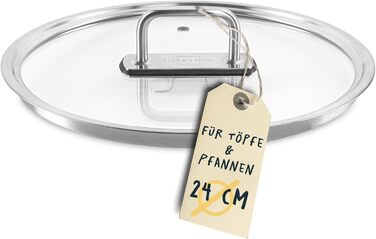 Кришка для каструлі 24 см скляна Silberthal