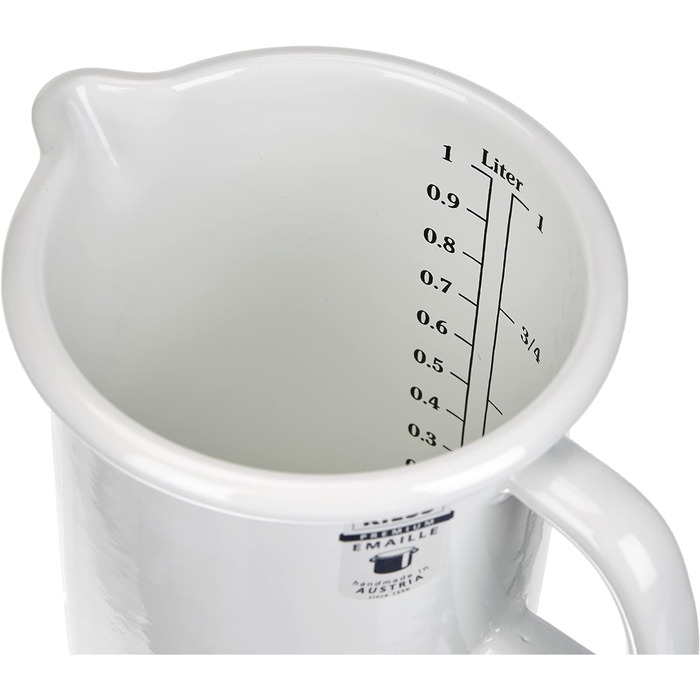 Розмір кухні 1 л, класична-біла, діаметр 10 см, висота 14,8 см, ємність 1 літр, емаль, біла, індукційна, 0338-033