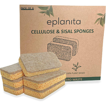 Набір натуральна целюлозна губка та сизалева губка 6 шт eplanita