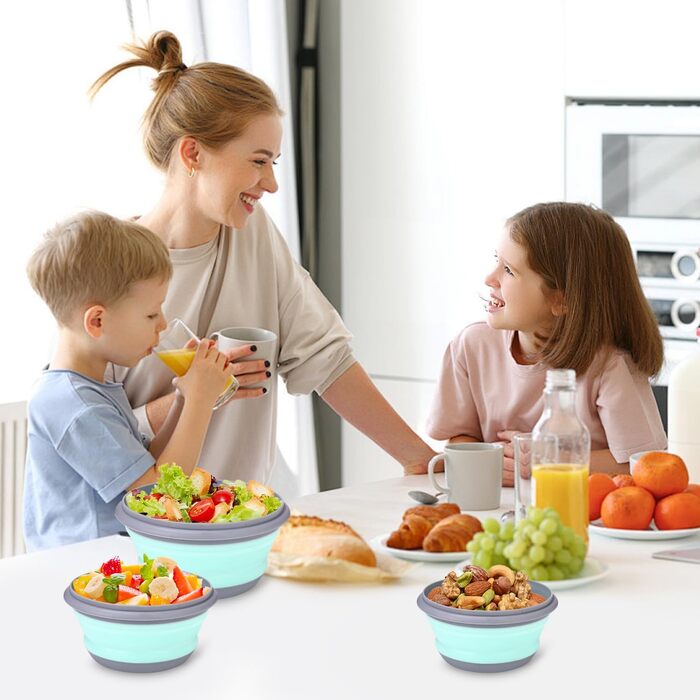 Складана миска з кришкою 3 шт Goxiry