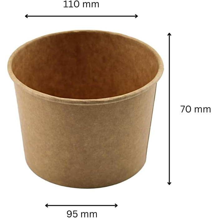 Набор бумажных стаканчиков для мороженого 100 шт. 500 мл Enpack