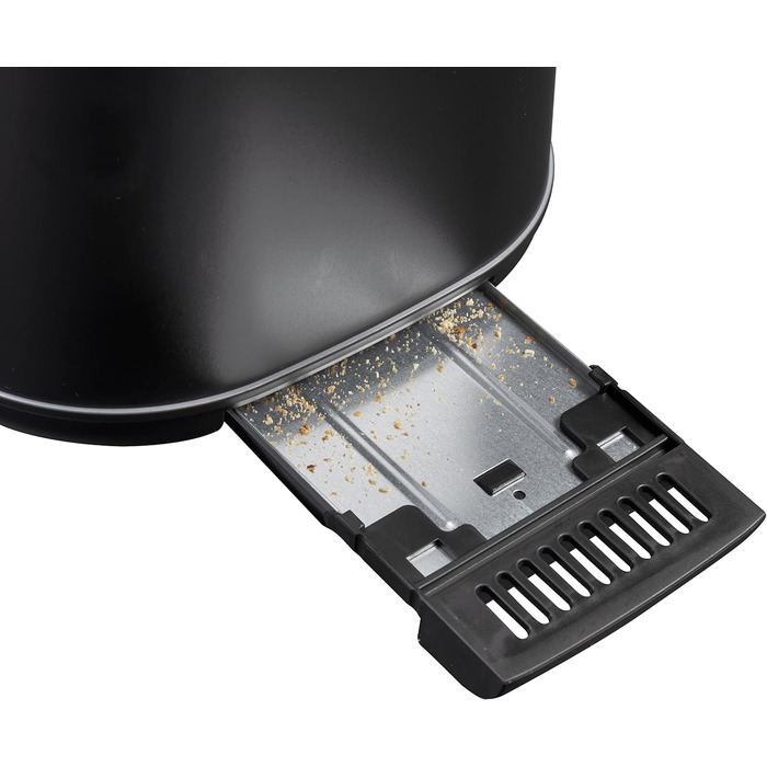 Тостер Bestron з 2 камерами для обсмажування, піддоном для крихт і насадкою для смаження булочок хліба, 1 000 Вт, нержавіюча сталь під вигляд (чорний / дерев'яний, одинарний)