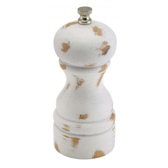 Мельница для соли и перца, 13 см,  белая деревянная, GenWare