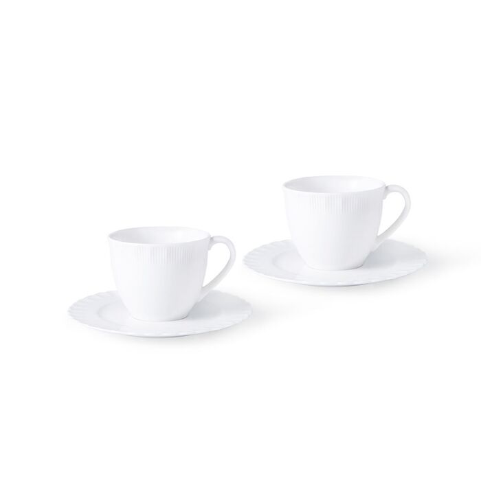 Набор из 2-х кружек с блюдцами Fissman WHITE 175 мл (9386)
