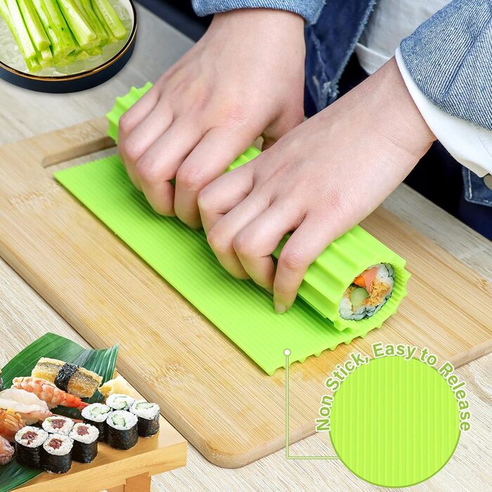 Силіконовий килимок для суші 20 х 22 см зелений DARENYI