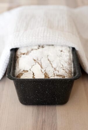 Професійна форма для випічки пекаря, форма для королівського торта, ємність 1,7 літра, висота 7,8 см, ширина 10 см, довжина 30 см, емаль, чорна, форма для випікання хліба, індукція, емальована форма для випічки, форма для випічки хліба, 0638-022