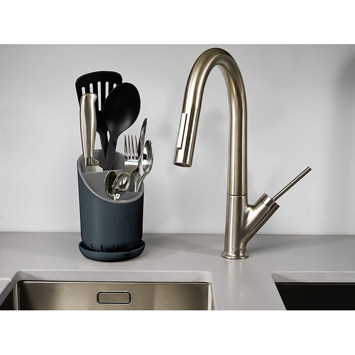 Органайзер для столових приборів зі зливом сірий Dock Joseph Joseph