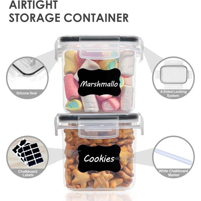 Набір ємностей для зберігання 0,8 л, 12 предметів, Vtopmart