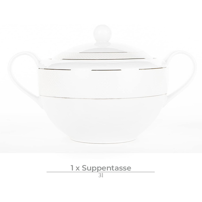 Набор посуды konsimo Combi на 6 персон Набор тарелок AMELIA Modern 18 предметов Столовый сервиз - Сервиз и наборы посуды - Комбинированный сервиз на 6 персон - Сервиз для семьи - Посуда (Сатин, 25 шт.)