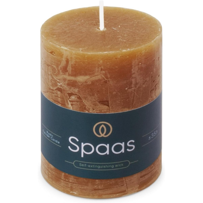 Свічка Spaas Rustic Pillar 70/95 мм 35 шт. - світло-рожева (коньячна)