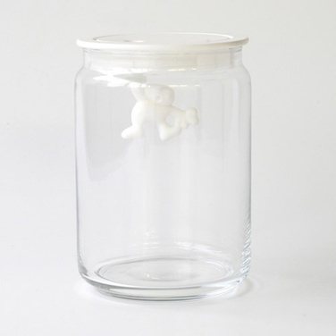 Ємність для зберігання 0,9 л прозора / біла Gianni Alessi