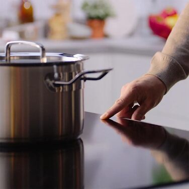 Каструля з нержавіючої сталі (Ø 4 л) Каструлі з металевою кришкою, внутрішня вага, зроблено в Німеччині - Індукція (16 см)