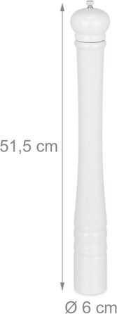 Дерев'яний млин для перцю та солі 51,5 см білий Relaxdays