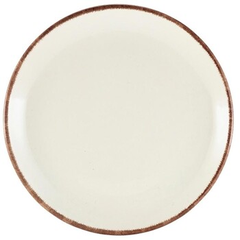 Тарелка плоская, 27,5 см, коричневый ободок, GenWare