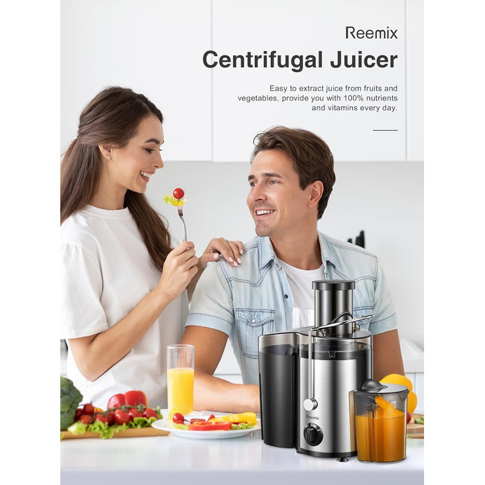 Соковижималка для фруктів та овочів, 500 Вт Reemix