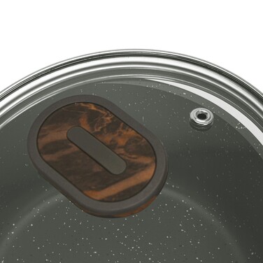 Ковш Fissman 16x7,5 см/1,3 л CUISINE со стеклянной крышкой алюминий с антипригарным покрытием (14591)