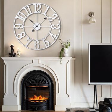 Большие круглые металлические бесшумные настенные часы в винтажном стиле 80 см HAITANG