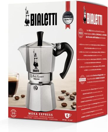 Кавоварка гейзерна 270 мл на 6 чашок Moka Express Bialetti