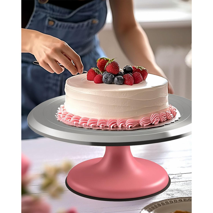 Вращающаяся подставка для торта 30,5 см розовый Yizish