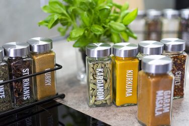 Набір з 18 баночок для спецій з настінними полицями DEKOFY