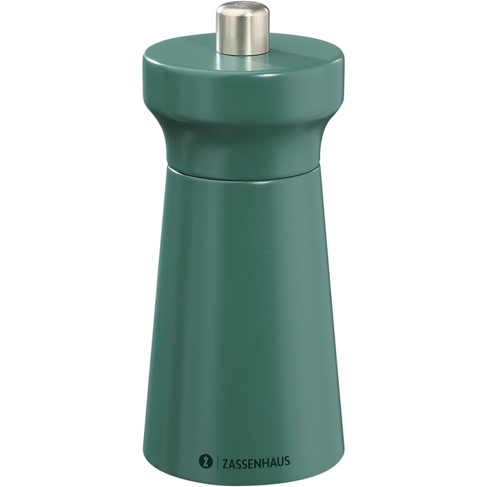 Пісок Zassenhaus WESTERLAND лакована деревина бука Головка млина з деревини бука з плавним регулюванням високопродуктивної керамічної шліфувальної машини Млин для спецій для солі 12 см, Ø 5,4 см (Pepper Mill, Deepforest)