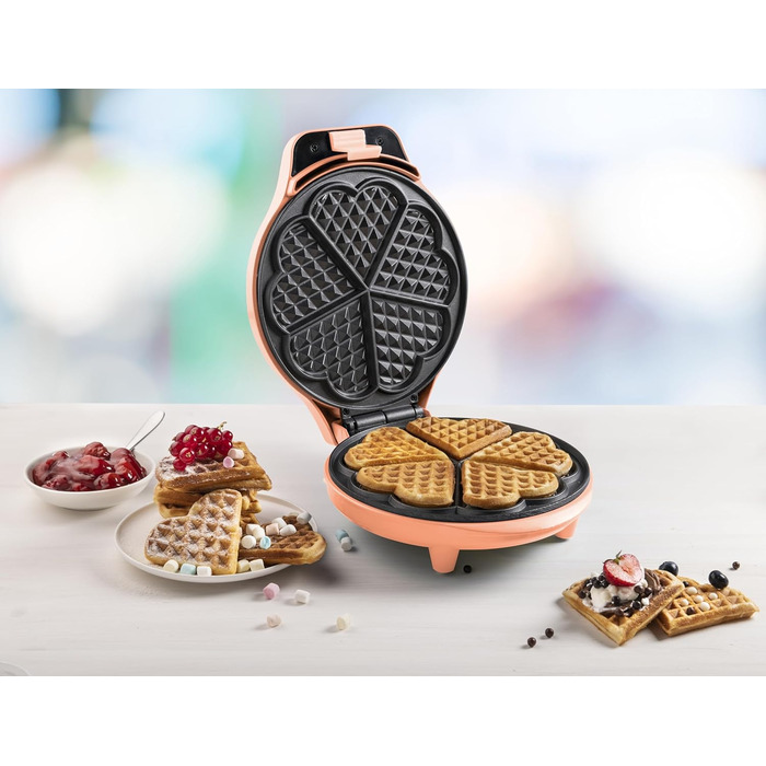 Вафельниця для класичних вафель в формі серця 700 Вт, помаранчевий Bestron