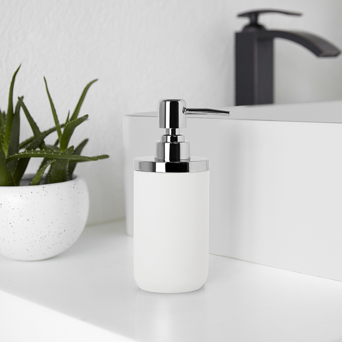 Диспенсер для рідкого мила 7х10х18 см білий-хром Junip Umbra