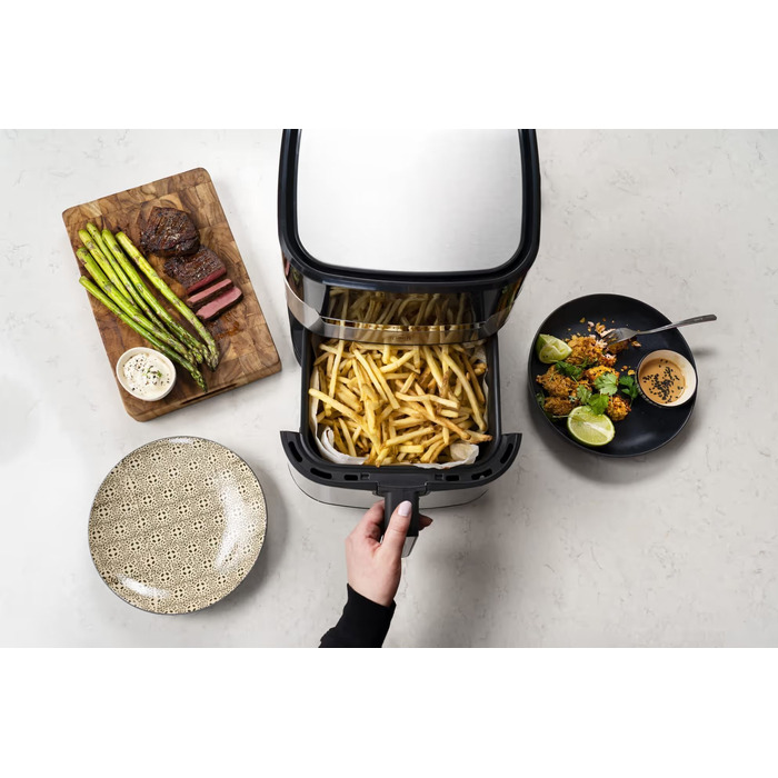 Tefal Мультипіч OBH Nordica EasyFry&Grill, 1550Вт, чаша-4.2л, сенсорне керув., від 40°C до 200°C, пластик, чорно-сірий