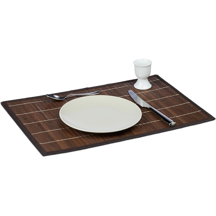 Набір із 6 сервірувальних килимків 45 x 30 см, коричневий Relaxdays