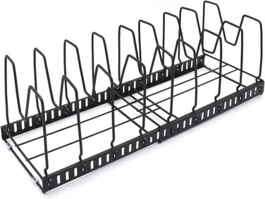 Підставка для посуду розсувна 51,5 x 18,5 см, на 9 відділень, чорна joeji's Kitchen
