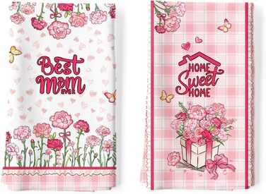 Кухонні рушники, бавовна, 4 шт., кухонні рушники, 100 бавовна. Осінній набір кухонних рушників. Багатофункціональні високоякісні кухонні рушники для сушіння рушників 50 x 70 см (День матері)