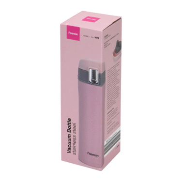 Термос-кухоль Fissman 450 мл рожевий нержавіюча сталь (9879)