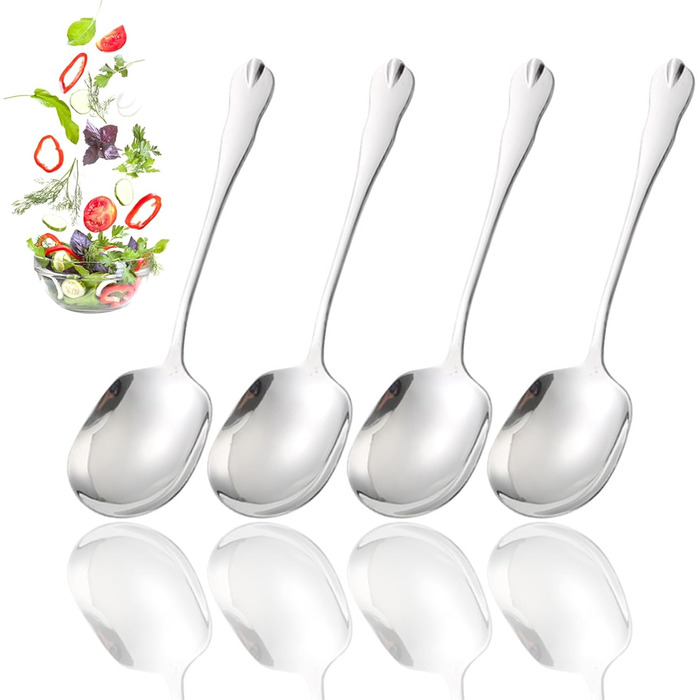 Набор из 4 ложек для сервировки из нержавеющей стали 20,8 см x 6 см Laluky