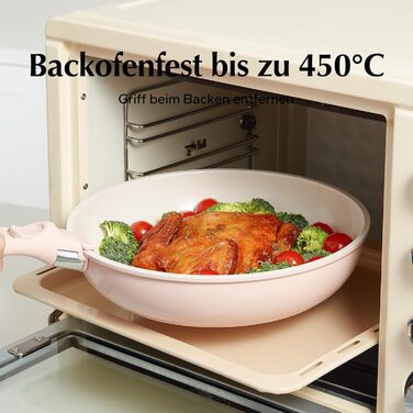 Набор посуды с крышкой и съемной ручкой, 5 предметов, розовый Redchef