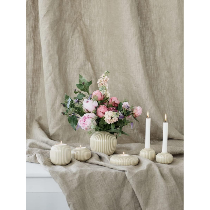 Ваза Hammershøi Данський дизайн для квітів ручної роботи, біла (H14 см, прозора)