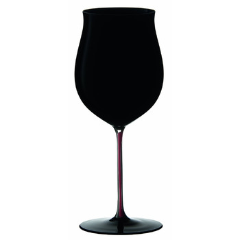 Фужер Burgundy Grand Cru 1050 мл, чорний кришталь з червоною ніжкою, ручна робота, Black Series, Riedel