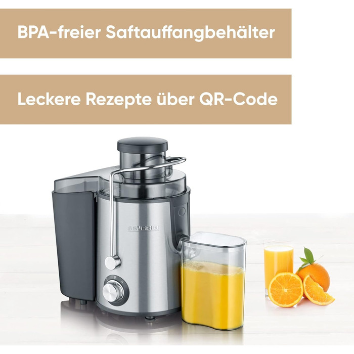 Соковижималка для фруктив та овочей, 400 Вт Severin