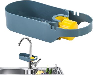 Стійка для зберігання крана для раковини, органайзер для кухонної раковини, кухонний кран, багатофункціональна стійка для крана для раковини, зберігання посуду, кухонне начиння, стійка для зливу для дому, ванної кімнати, щітки для мила (Balu)