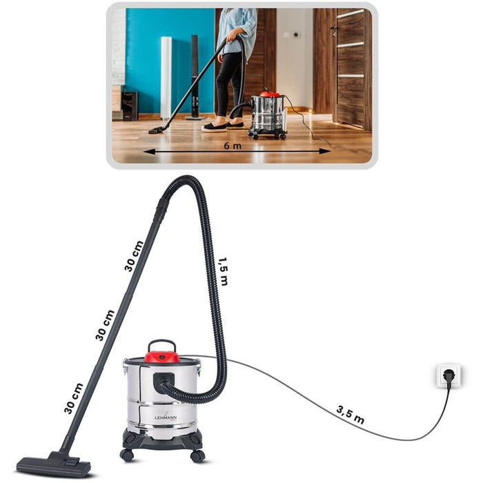Пилосос для збору золи Lehmann LTOVI-1220 2000W 20L 777474 Код: 012908
