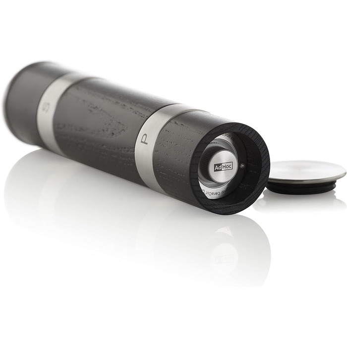 Млин для перцю та солі подвійний, чорний Duomill AdHoc