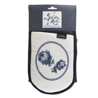 Перчатка кухонная двойная, хлопок, 88 х 19 см. Vintage Indigo White Floral CreativeTops