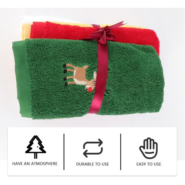 Набір з 4 різдвяних кухонних рушників 45 x 32 см Ciieeo