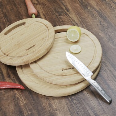 Обробна дошка кругла Fissman 28x28x1,9 см (8778)