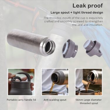 Титанова пляшка для води 800 мл. iBasingo