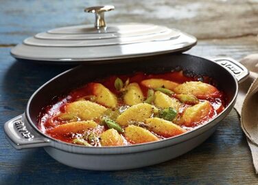 Сковорода-жаровня 23 х 17 см з кришкою овальна Graphite Grey Staub